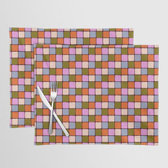 1970s Disco Dancefloor Checkerboard Pattern Placemat