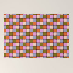 1970s Disco Dancefloor Checkerboard Pattern Welcome Mat