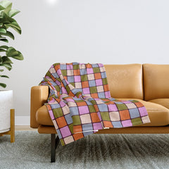 1970s Disco Dancefloor Checkerboard Pattern Throw Blanket