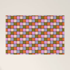 1970s Disco Dancefloor Checkerboard Pattern Welcome Mat
