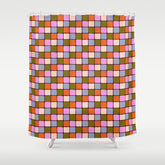 1970s Disco Dancefloor Checkerboard Pattern Shower Curtain