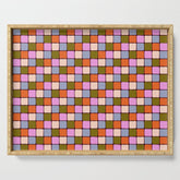 1970s Disco Dancefloor Checkerboard Pattern Serving Tray