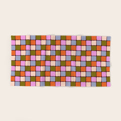 1970s Disco Dancefloor Checkerboard Pattern Bath Towel