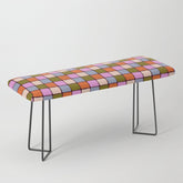 1970s Disco Dancefloor Checkerboard Pattern Bench