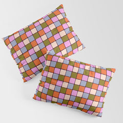 1970s Disco Dancefloor Checkerboard Pattern Pillow Sham
