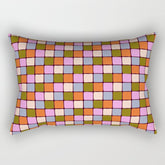 1970s Disco Dancefloor Checkerboard Pattern Rectangular Pillow