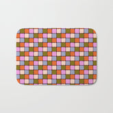 1970s Disco Dancefloor Checkerboard Pattern Bath Mat