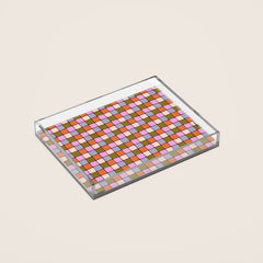 1970s Disco Dancefloor Checkerboard Pattern Acrylic Tray