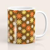 1970s flowers brown and orange Coffee Mug