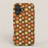1970s flowers brown and orange iPhone Case