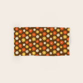 1970s flowers brown and orange Bath Towel