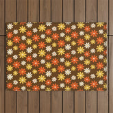 1970s flowers brown and orange Outdoor Rug