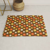 1970s flowers brown and orange Rug