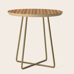 1970s flowers brown and orange Side Table