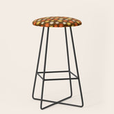 1970s flowers brown and orange Stool
