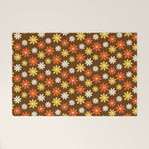1970s flowers brown and orange Welcome Mat