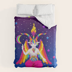 1997 Neon Rainbow Baphomet Duvet Cover