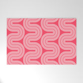70s Throwback Wavy Stripes Pattern Welcome Mat