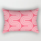 70s Throwback Wavy Stripes Pattern Rectangular Pillow