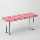 70s Throwback Wavy Stripes Pattern Bench