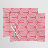 70s Throwback Wavy Stripes Pattern Placemat