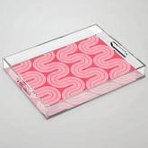 70s Throwback Wavy Stripes Pattern Acrylic Tray