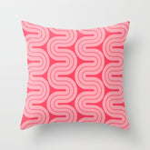 70s Throwback Wavy Stripes Pattern Throw Pillow