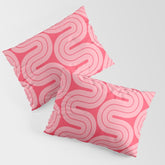 70s Throwback Wavy Stripes Pattern Pillow Sham