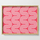 70s Throwback Wavy Stripes Pattern Serving Tray