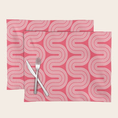 70s Throwback Wavy Stripes Pattern Placemat