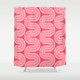 70s Throwback Wavy Stripes Pattern Shower Curtain