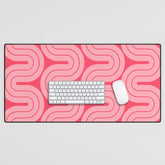 70s Throwback Wavy Stripes Pattern Desk Mat