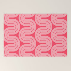 70s Throwback Wavy Stripes Pattern Welcome Mat