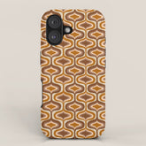 70s mod fabric repeat, orange and browns iPhone Case