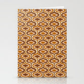 70s mod fabric repeat, orange and browns Stationery Card