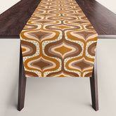 70s mod fabric repeat, orange and browns Table Runner