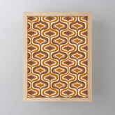 70s mod fabric repeat, orange and browns Mini Art Print