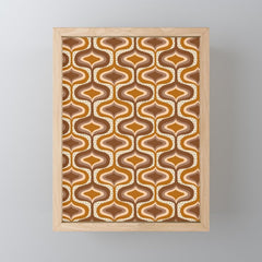 70s mod fabric repeat, orange and browns Mini Art Print