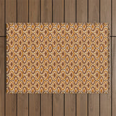 70s mod fabric repeat, orange and browns Outdoor Rug