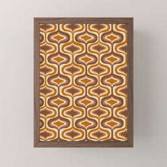 70s mod fabric repeat, orange and browns Mini Art Print