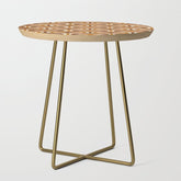 70s mod fabric repeat, orange and browns Side Table