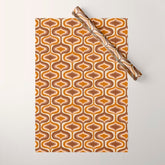 70s mod fabric repeat, orange and browns Wrapping Paper
