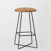 70s mod fabric repeat, orange and browns Stool