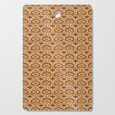 70s mod fabric repeat, orange and browns Cutting Board