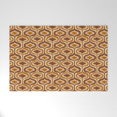 70s mod fabric repeat, orange and browns Welcome Mat