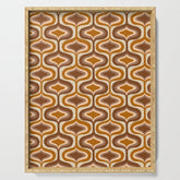 70s mod fabric repeat, orange and browns Serving Tray