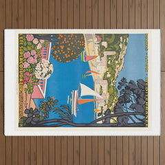 1926 FRANCE Summer On The Cote D'Azur Travel Poster Outdoor Rug