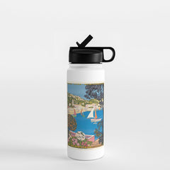 1926 FRANCE Summer On The Cote D'Azur Travel Poster Water Bottle