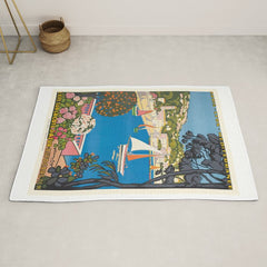 1926 FRANCE Summer On The Cote D'Azur Travel Poster Rug