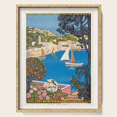 1926 FRANCE Summer On The Cote D'Azur Travel Poster Serving Tray